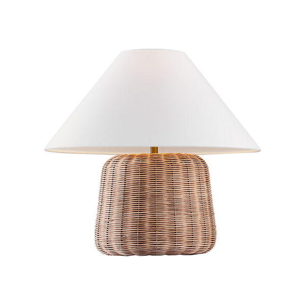 Dumar Medium Table Lamp - Blonde Rattan, 20.5"H