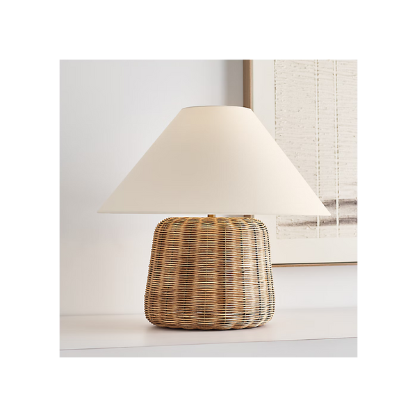 Dumar Medium Table Lamp - Blonde Rattan, 20.5"H