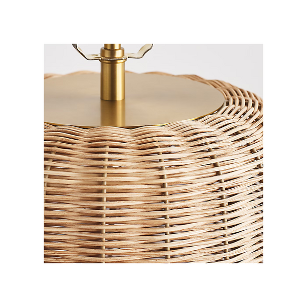 Dumar Medium Table Lamp - Blonde Rattan, 20.5"H