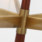 Olina 44" Chandelier, Hand-Rubbed Antique Brass and Mahogany