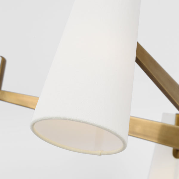 Olina 44" Chandelier, Hand-Rubbed Antique Brass and Mahogany