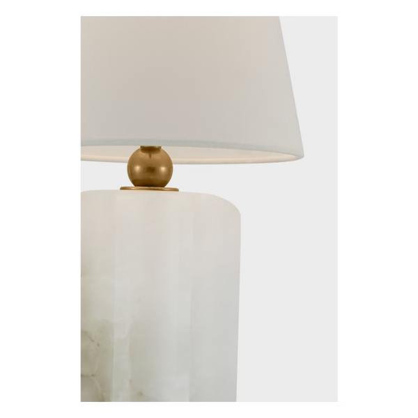 Iota Small Table Lamp, Alabaster and Hand-Rubbed Antique Brass