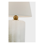 Iota Small Table Lamp, Alabaster and Hand-Rubbed Antique Brass