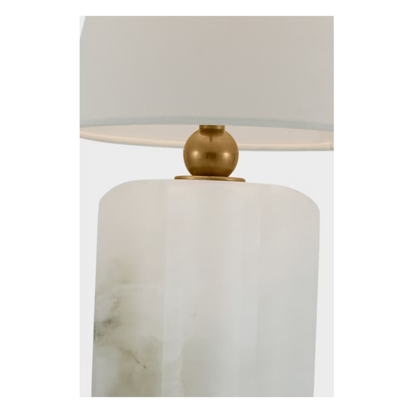 Iota Small Table Lamp, Alabaster and Hand-Rubbed Antique Brass