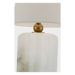 Iota Small Table Lamp, Alabaster and Hand-Rubbed Antique Brass