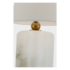 Iota Small Table Lamp, Alabaster and Hand-Rubbed Antique Brass