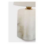 Iota Small Table Lamp, Alabaster and Hand-Rubbed Antique Brass