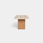 Victoria Teak Dining Table 108", Travertine Cream