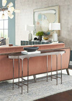 Calliope Console, Polished Cocoa Metal / Bronze Glass, 62"W x 14"D x 30"H