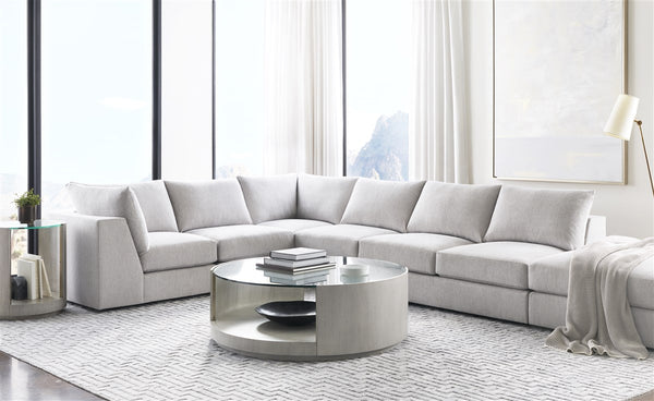 Lucy 141” x 111” Trackstar Nickel Performance Fabric Sectional (can be left or right facing)