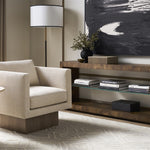 Canyon End Table, Weathered Travertine, 18" Dia. x 22"H