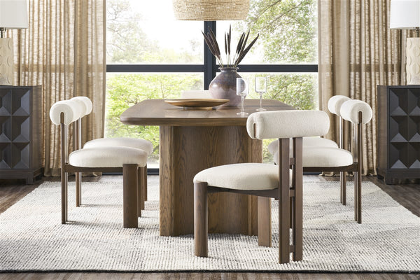 Wright Dining Chair, Jackpot Chalk Performance Fabric / Saddle Finish