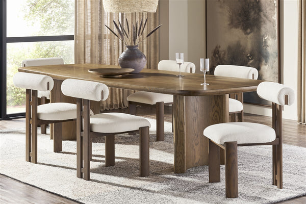 Wright Dining Chair, Jackpot Chalk Performance Fabric / Saddle Finish
