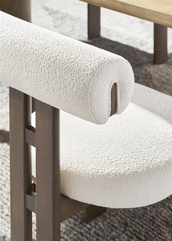 Wright Dining Chair, Jackpot Chalk Performance Fabric / Saddle Finish