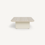 Victoria Coffee Table - Aluminum Bone/Travertine Natural, 63"W x 35.4"D