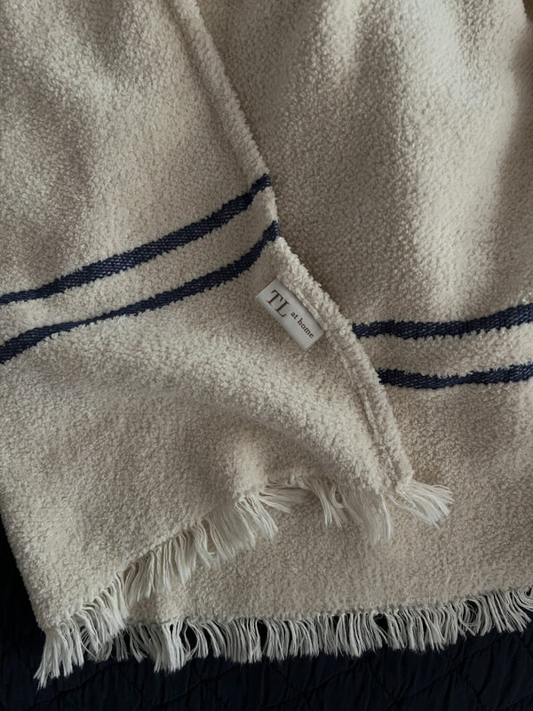 Varsity Oversized Throw, 50″ x 90″, Blue Stripe