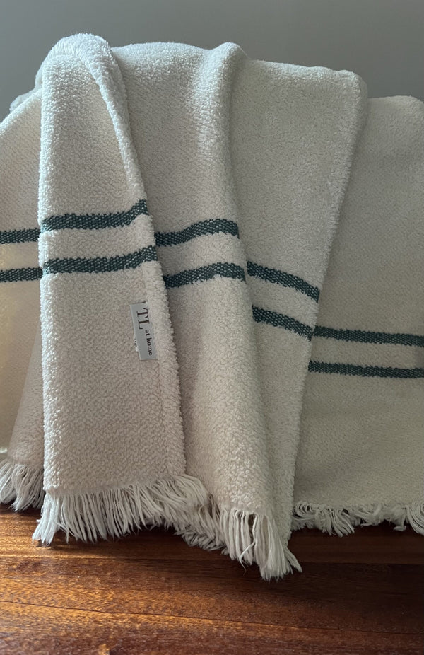 Varsity Oversized Throw, 50″ x 90″, Green Stripe