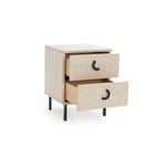 Archie 16" 2-Drawer Nightstand, Chestnut Cream