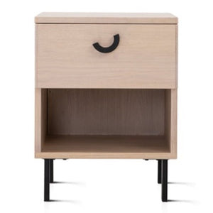 Archie 16" 1 Drawer End Table, Chestnut Cream