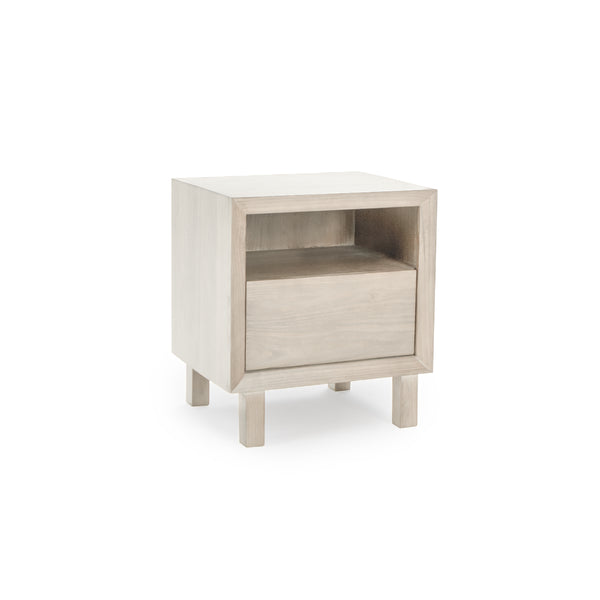 Dia 20" 1-Drawer Nightstand, Elm Cream