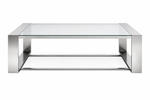 Washington Square Coffee Table- Polished Steel, 47"W x 47"D x 16"H