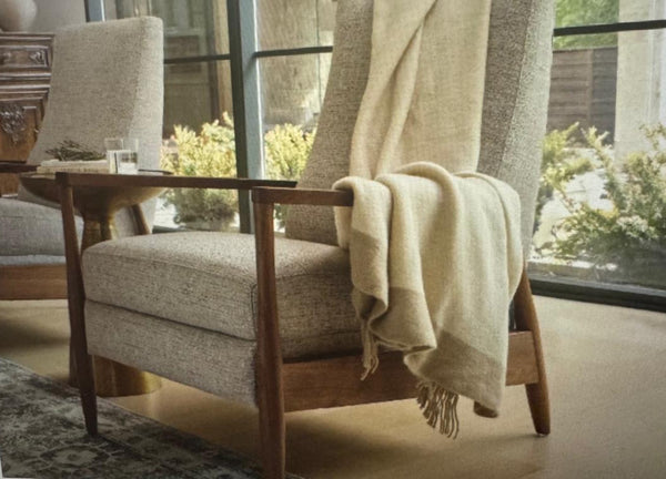 Aston Manual Recliner Chair, Sonata Grey Performance Fabric/Walnut