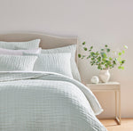 Devon Oversized Throw & Sham Collection, Mist/Linen Reversible