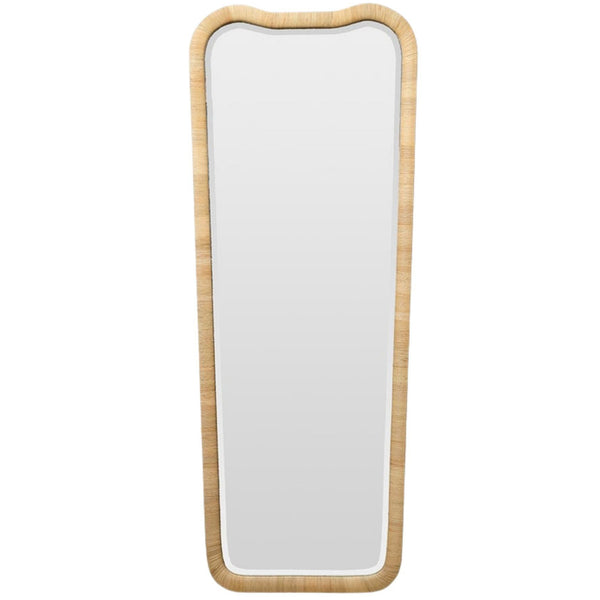 Anela Rattan Mirror, Natural Peeled Rattan, 28"W x 72"H