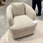 Ode Swivel Chair, Topper Oatmeal Performance Fabric