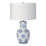 Bergman Table Lamp, Blue/White Ceramic, 27"H