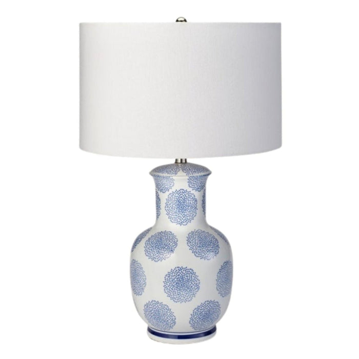 Bergman Table Lamp, Blue/White Ceramic, 27"H