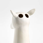 White Ceramic Deer Head Vase 15"