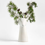 White Ceramic Deer Head Vase 15"