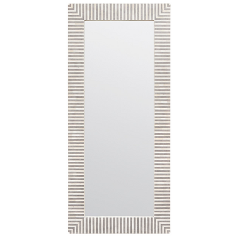 Melena Mirror, White Bone / Gray Resin,  32"W x 72"H