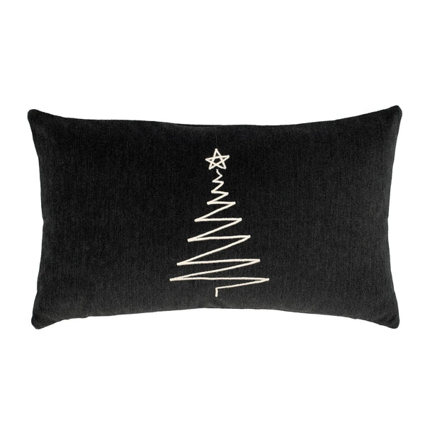 Silent Night Lumbar Pillow - Noir, 12" x 20"
