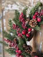Bluster Berry Greens Wreath, 24"Dia