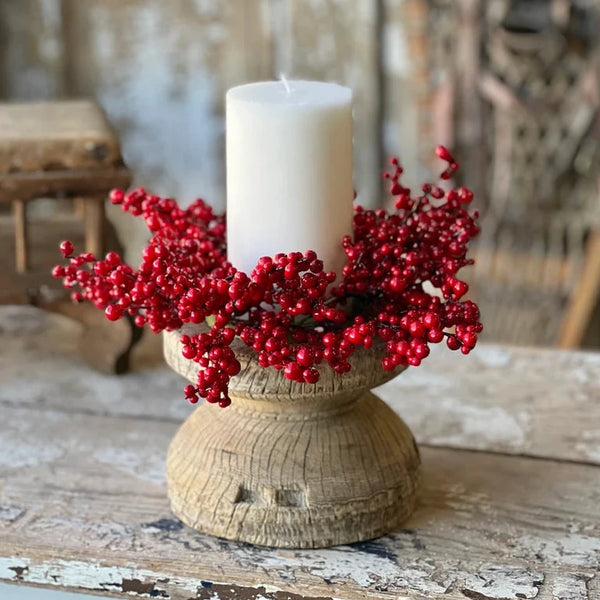 Winter Berry Candle Ring, 10"Dia