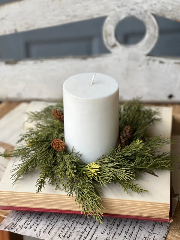 Alpine Cedar Candle Ring, 10"Dia