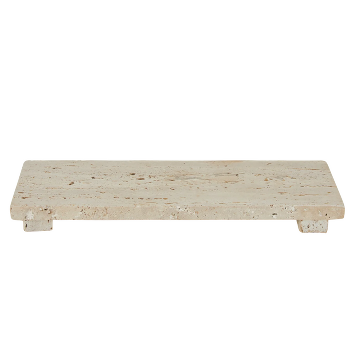 Travertine Footed Serving Board, Beige