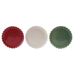 8" Round Stoneware Scalloped Plate, 3 Colors
