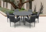Yes Anthracite Aluminum Round Dining Table, Grey, 59" Dia