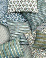 Rumi Celadon Linen Cushion, 20" x 20"