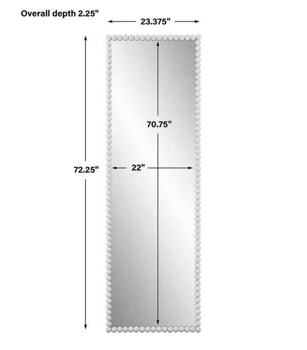 Serna Tall Mirror, White, 72"H x 23"W