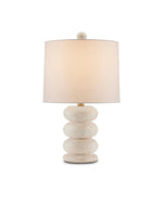 Girault White Travertine Table Lamp, 20.5"H