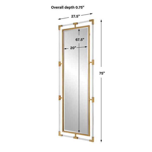 Balkan Tall Mirror, Gold, 28"W x 75"H