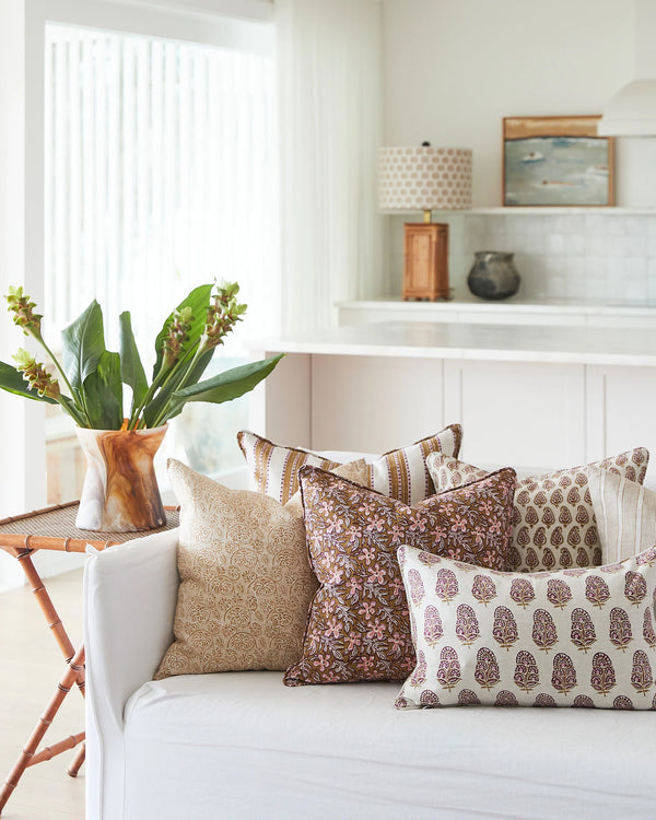 Kesula Moonflower Linen Cushion, 22" x 22"
