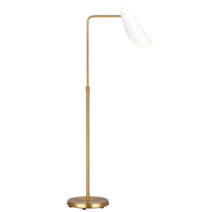 Tresa Task Floor Lamp, Matte White with Burnished Brass