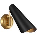 Tresa One Light Sconce, Midnight Black and Burnished Brass
