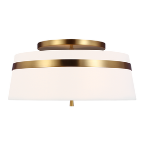 Cordtlandt Large Semi-Flush Mount, Burnished Brass