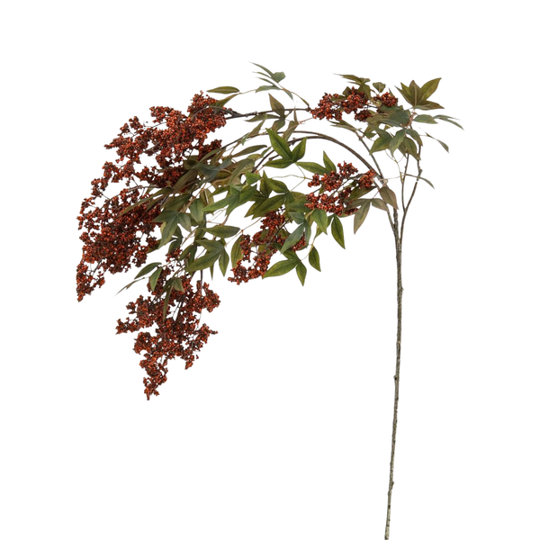 Burgundy Hanging Nandina Berry Branch, 45"